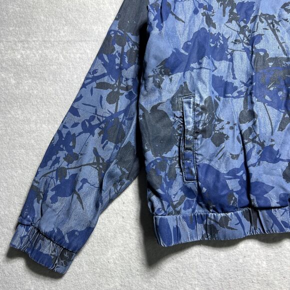 Juicy Couture Jacket Womens Large Floral Blue Full Zip Collared Lyocell Pockets - Picture 3 of 10